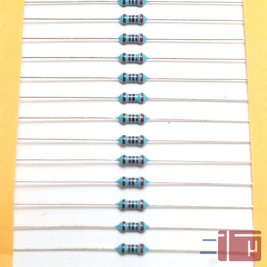 x10 Resistor 22K 1/4W Metal Film 1% Taiwan Kaki Tembaga