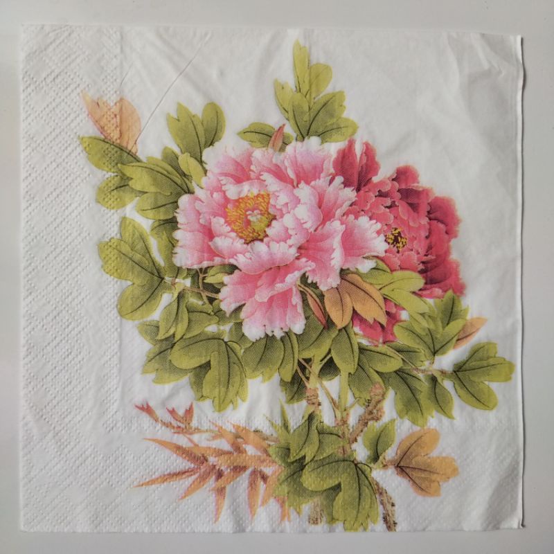 003. Decoupage napkins / Tisu decoupage bunga ikat