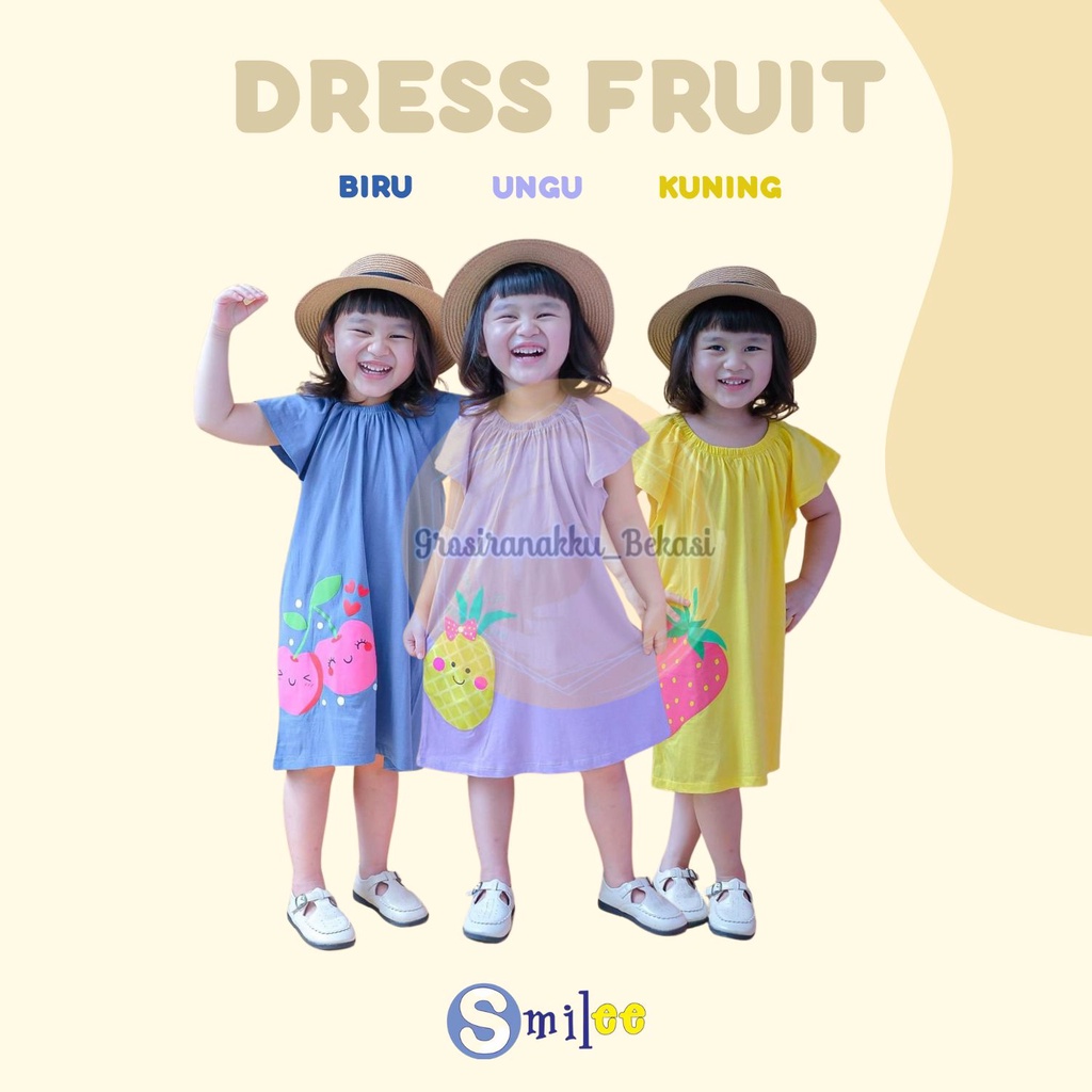 Dress Anak Smilee Fruit Mix Motif Size 1-5 tahun