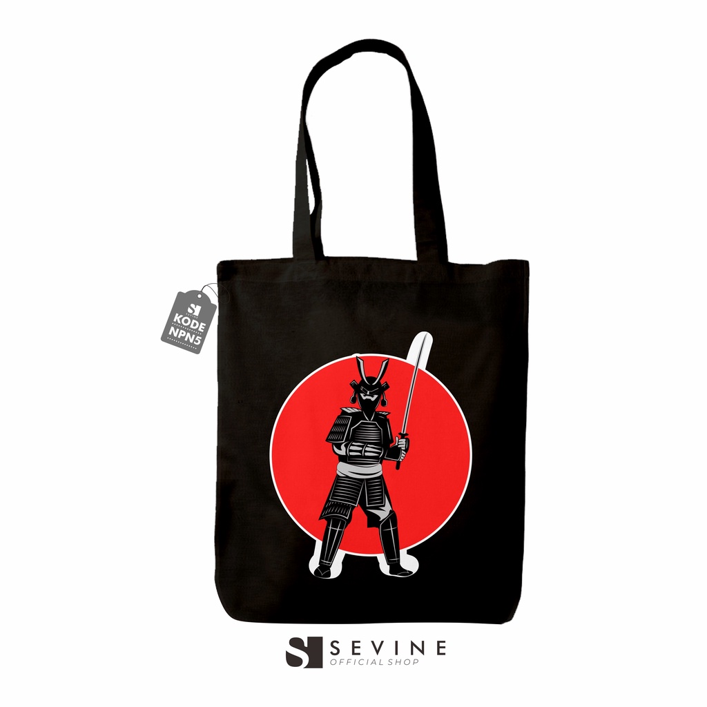 Sevine Totebag Tas Wanita Tote Bag Resleting Japanese Black Series Hitam - NPN5