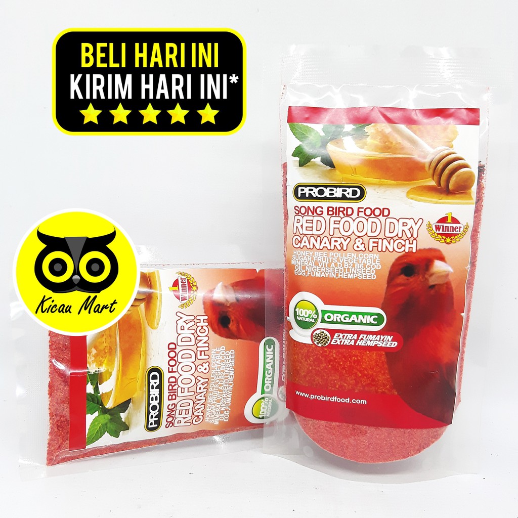 Pakan Makanan Pencerah Warna Bulu Burung Kenari Merah Food Song