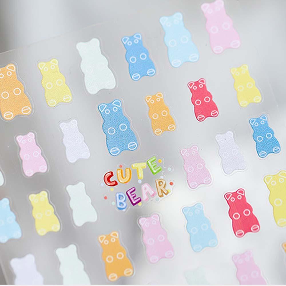 Needway   5D Grafir Stiker Kuku Lucu Decal Gummy Bear DIY Nail Art Desgin