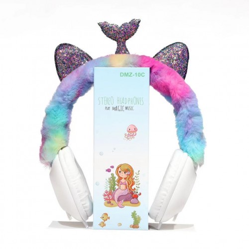 HGM-019 Headset Bando Karakter Lumba Ekor Putri Duyung / Headphone Kabel Kids Cartoon Telinga