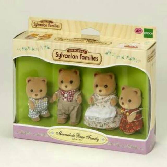 Sylvanian Families Rare - Marmalade Bear Family Old Version (Hand Grip)