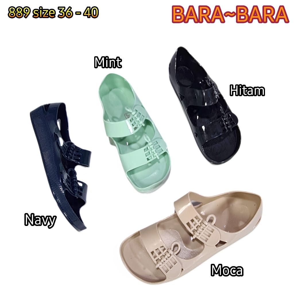 Jelly sandal wanita bara bara sendal bara bara karet import 889