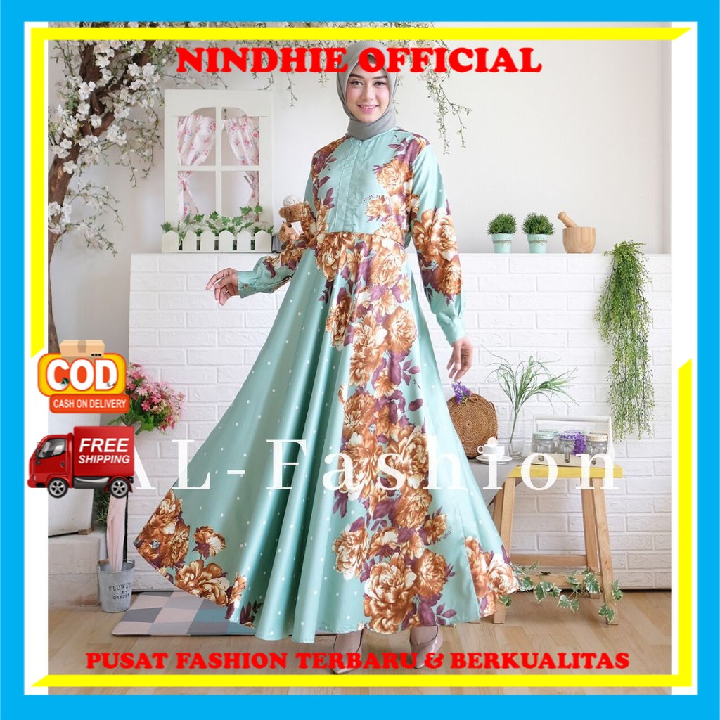 GAMIS CANTIK ( DAPAT BAJU AJA ) Baju Gamis Wanita Perempuan Cewek Dewasa Remaja Kekinian Jumbo Pesta