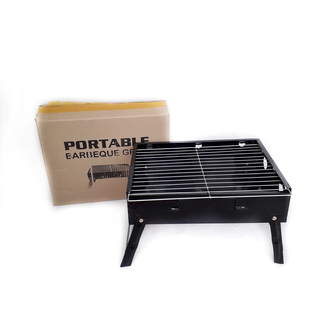 Panggangan Sate Portable / Alat Pemanggang Ikan / Bakaran BBQ Jagung / Ayam / Bahan Tebal / Panggangan Portable Arang Grill Pan Kerdus Coklat