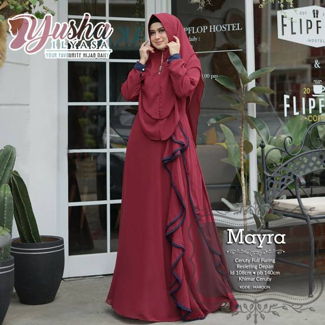 TERBARU Gamis Syar'i Lebaran Mayra Gamis Ori Yusha Ilyasa