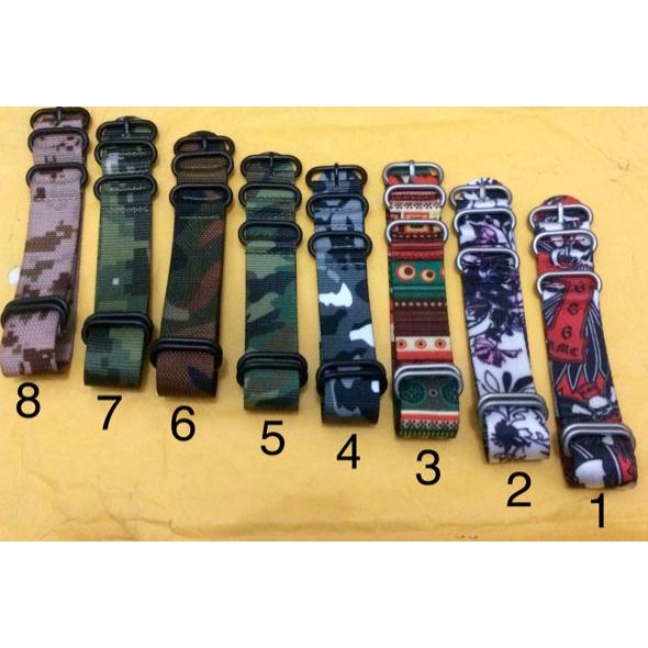 RECOMENDED NYLON ZULU STRAP 24MM 5RINGS + LUGS ADAPTER (SUUNTO KIT) ETHNIC CAMO