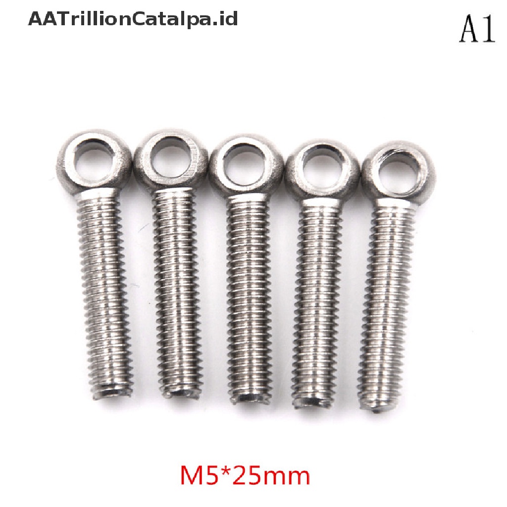 (Aatrillioncatalpa) 5pcs Baut M5 M6 M8 M10 M12 Id Bahan Stainless Steel