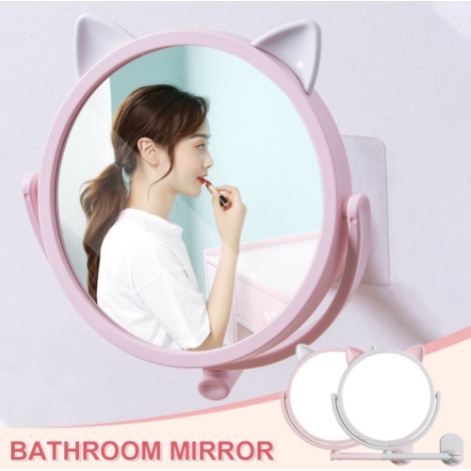 SH3 Cermin Kaca Gantung Tempel Dinding Motif Telinga Kucing Lucu / Wall Ear Cat Mirror