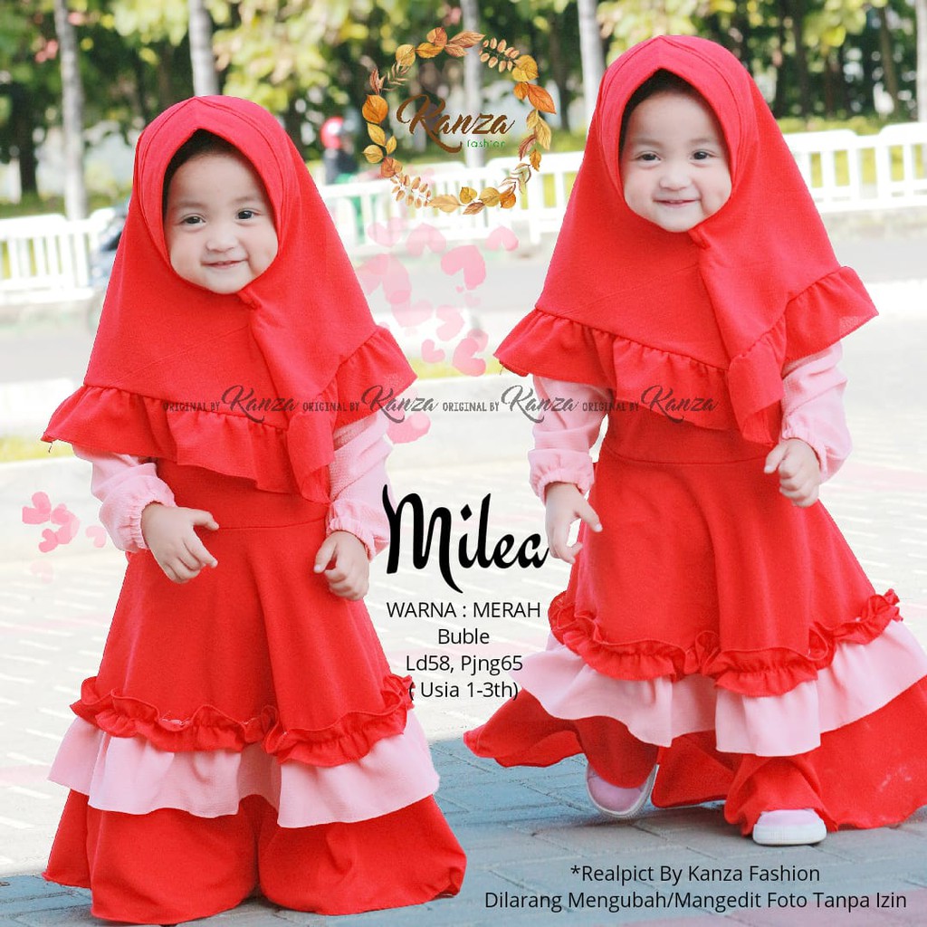 Milea Cilla Kids Dress Pakaian Baju  Gamis Anak  Umur  Usia  