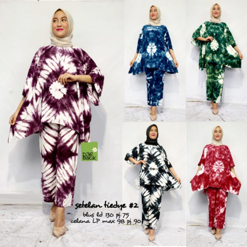 Setelan CP rayon One Set Jumbo Wanita Kasual Elegan