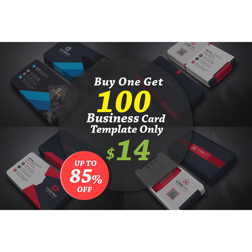 100 Business Cards Bundle - Photoshop