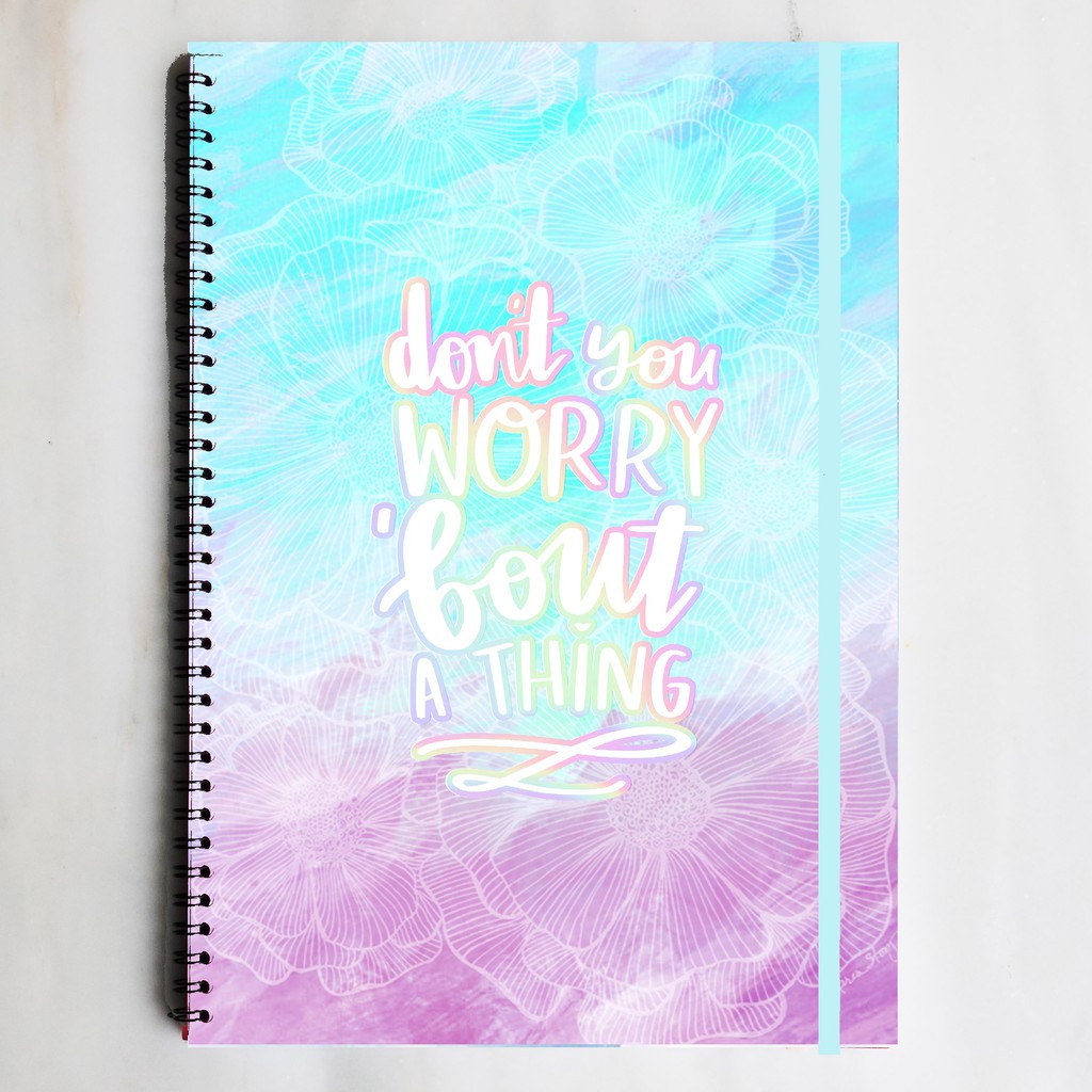 

DON'T WORRY Pastel Spiral Ruled Grid Dotted Notebook Diary Journal Bujo School Buku Tulis