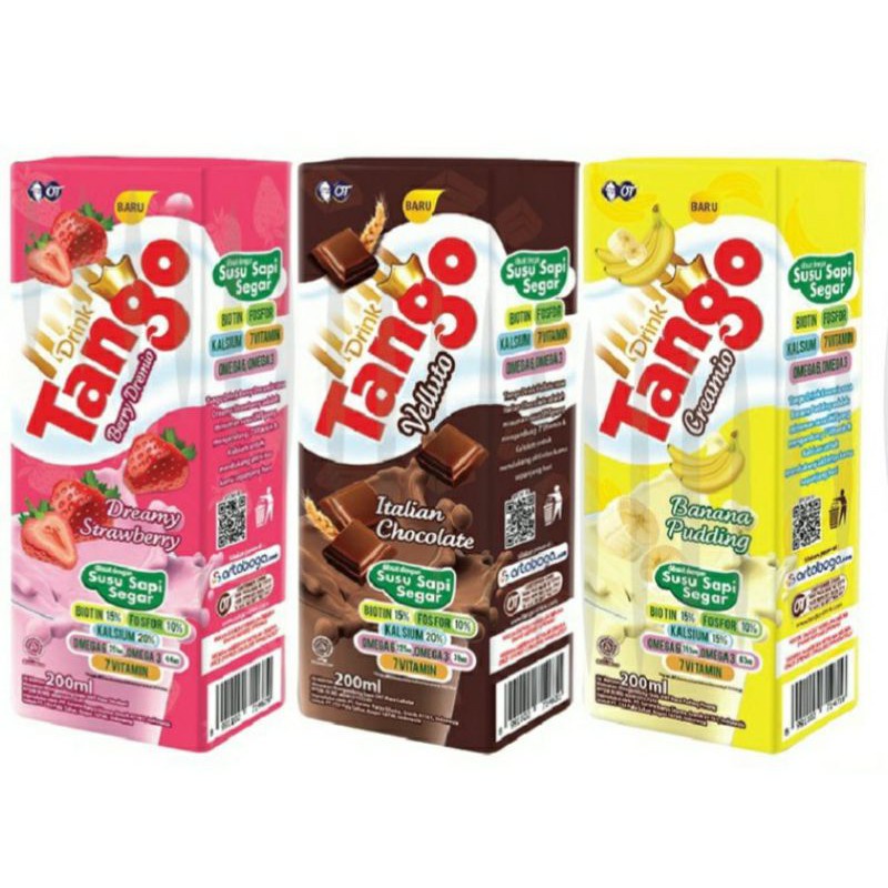 

Tango drink chocolate / banana / strawberry susu UHT 200 ml