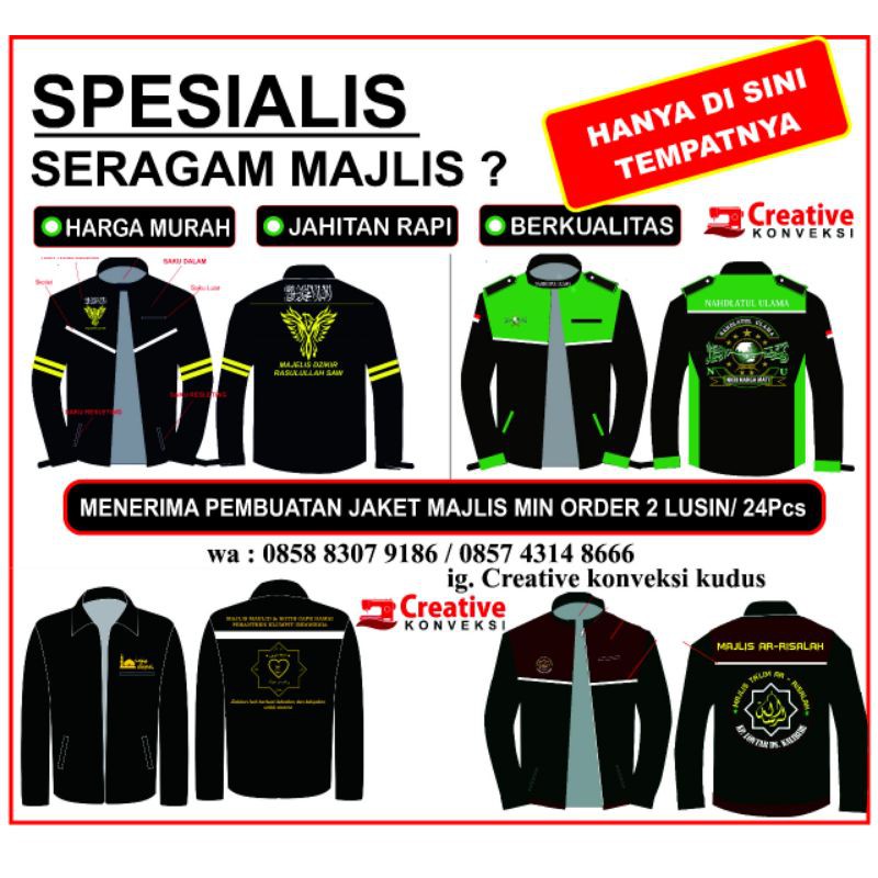 JAKET BOMBER SYEKERMANIA/ JAKET MAJLIS SYEKERMANIA/ KEMEJA SYEKERMANIA