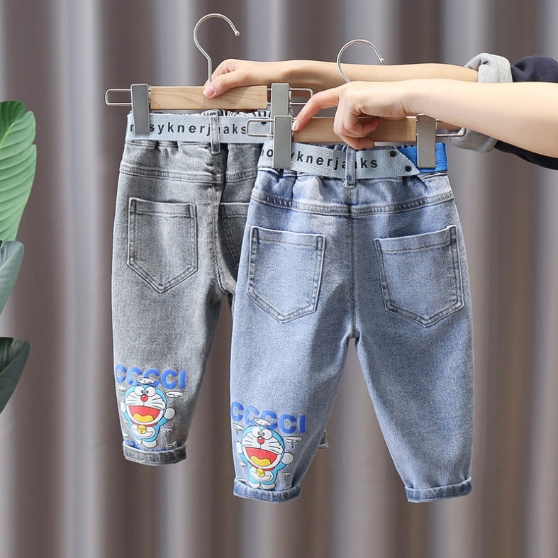 NEW Celana panjang jeans anak import motif doraemon