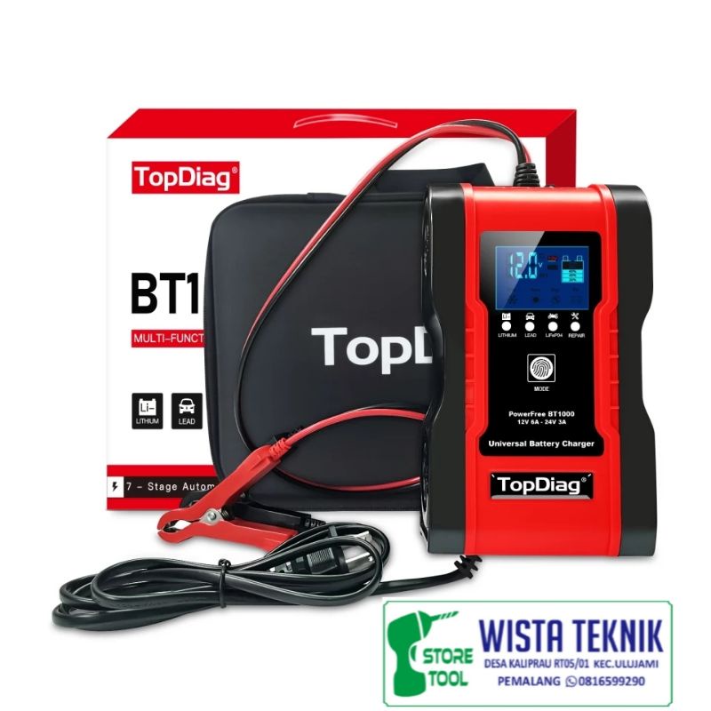 [PROMO] TopDiag BT1000 Charger aki pintar, cas aki pintar