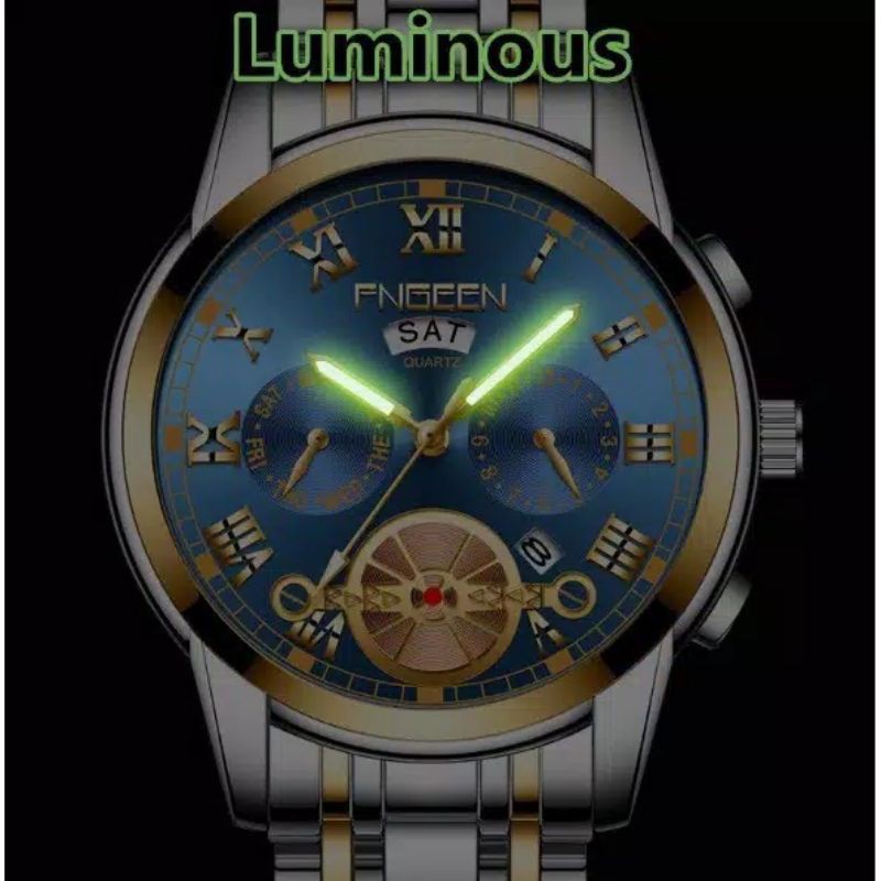 Jam Tangan Pria FNGEEN 4001 Luxury Full Steel Sport Quartz Business Waterproof C