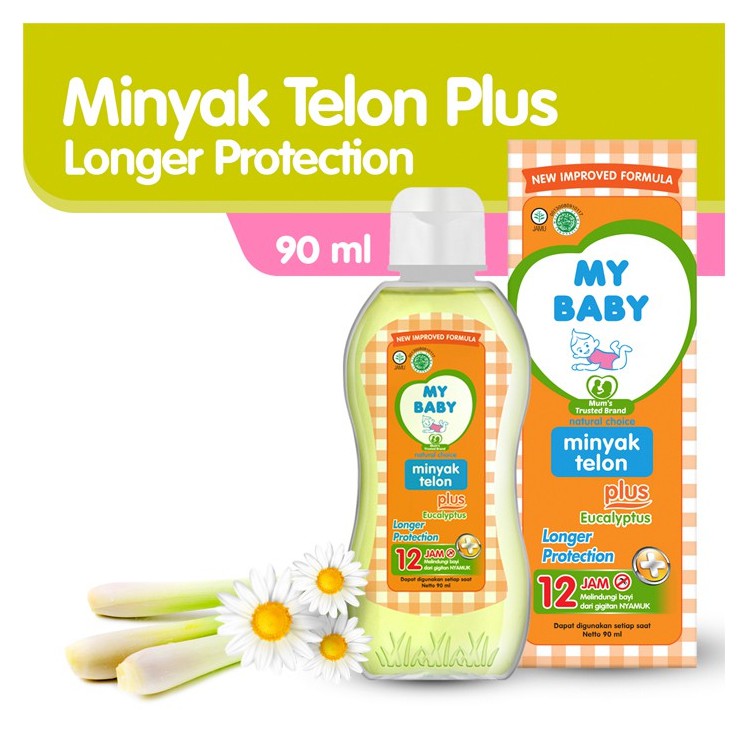 My Baby Minyak Telon Plus Longer Protection 8 jam &amp; 12 jam Plus Ecalyptus Anti nyamuk