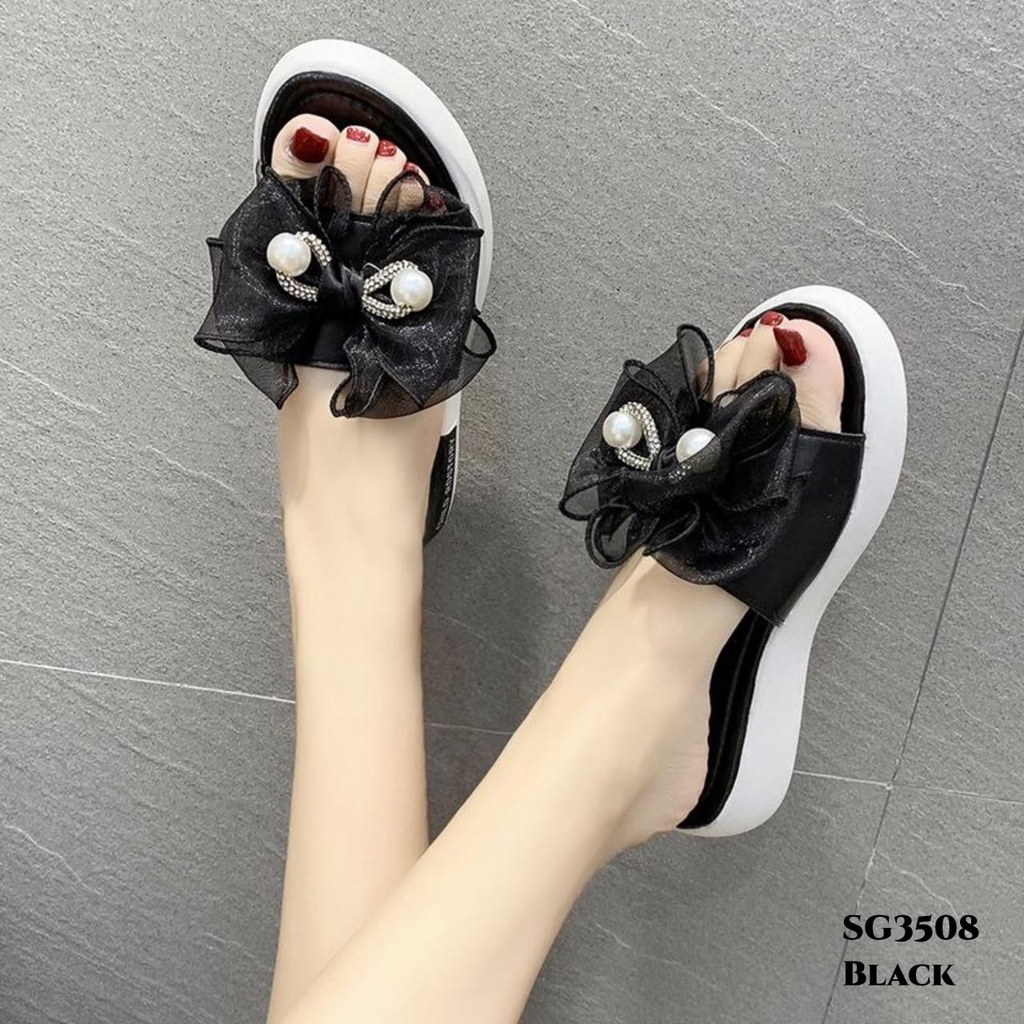 PRF Sandal Ribbon Mutiara Fashion Korea  SG3506