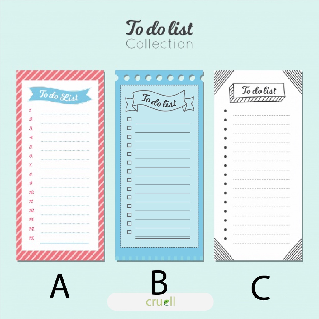 

[cruell] Memopad Notepad To do List motif casual isi 48 lembar