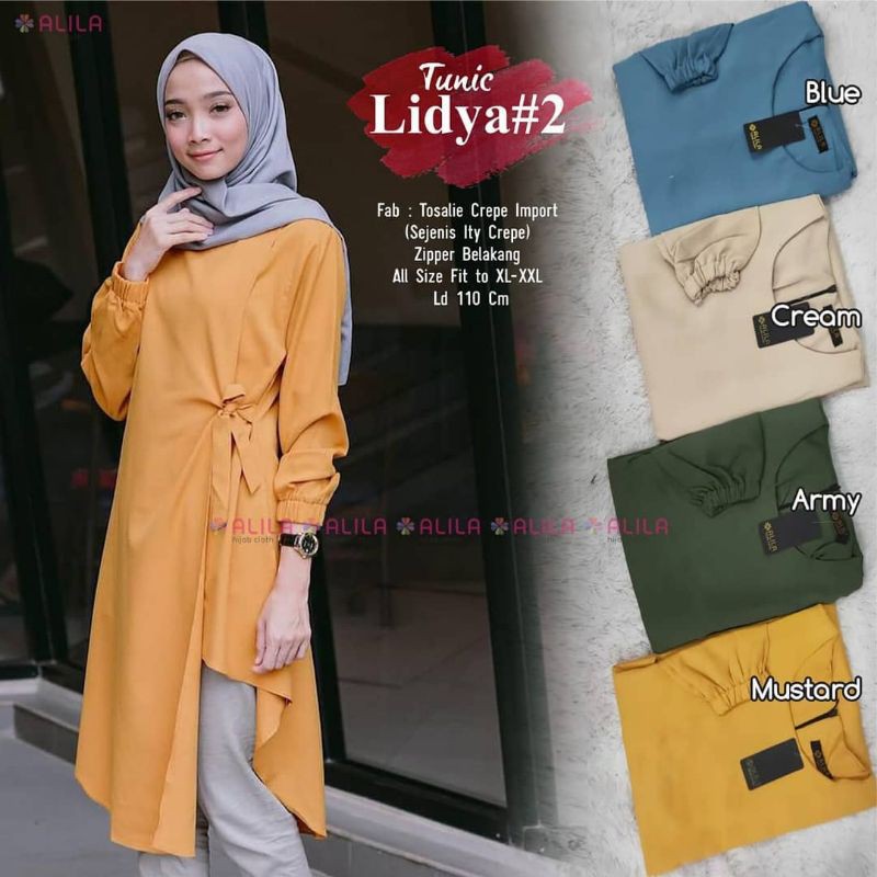 LIDYA TUNIK MUSLIM MURAH JUMBO // BAJU TUNIK WANITA