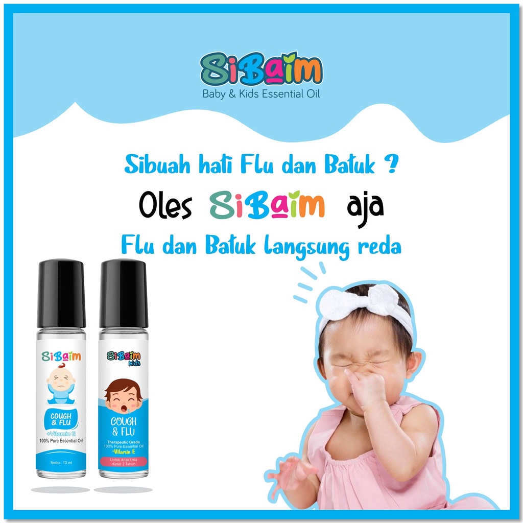 Meredakan Batuk Pilek Anak - SIBAIM KIDS COUGH N FLU Essential Oil 10ml by psikopediastore