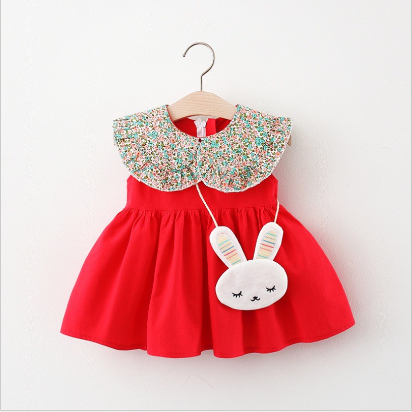 DMB2 Dress bayi /baju dress anak /pakian bayi anak perempuan  dengan aksesories tas kelinci premium