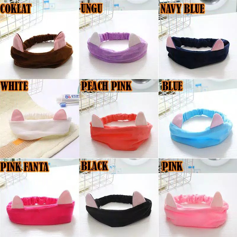 Bando Motif Telinga Kucing / Bando Kain / Bando Korea / Bando Murah