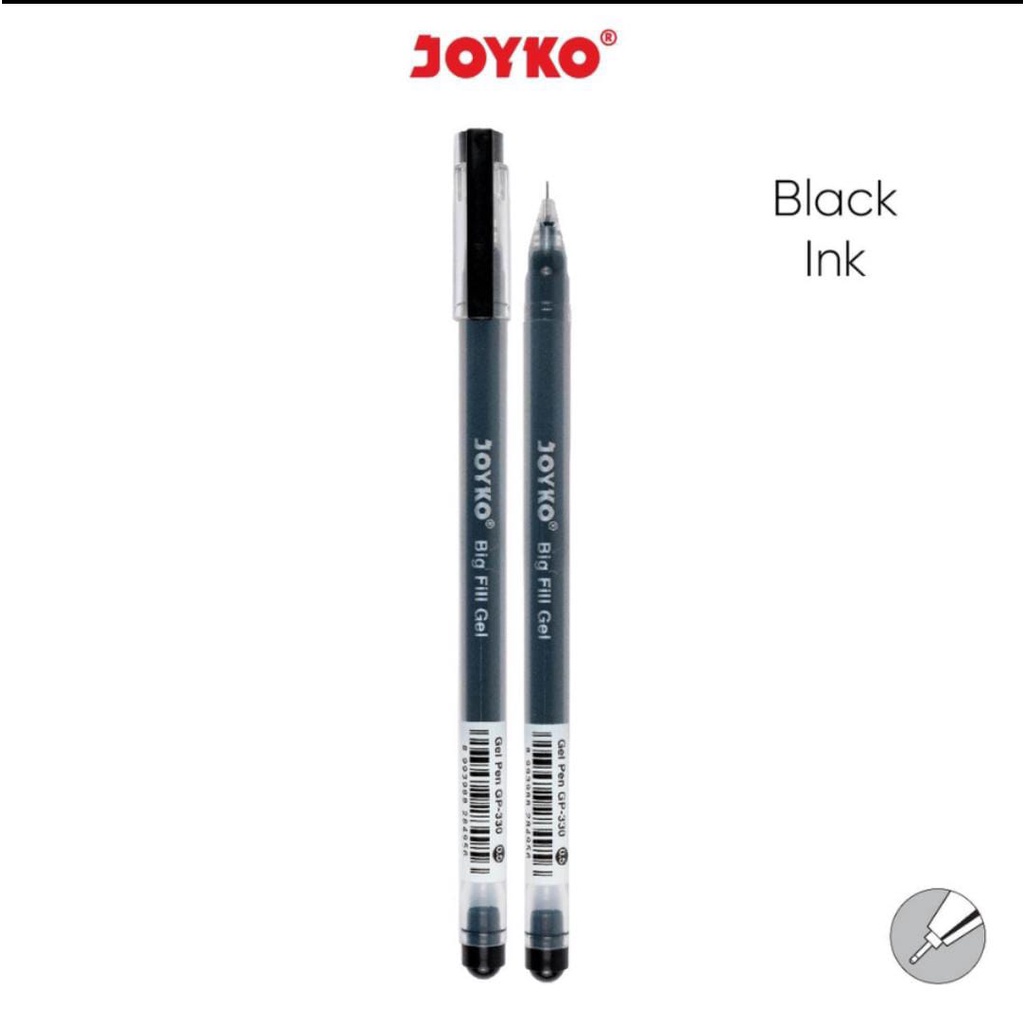 

(1 Biji) Gelpen JOYKO GP-330 Big Fill Gel 0.5 Gel Pen Hitam / Pulpen Pena Joyko GP-330 (1 Biji)