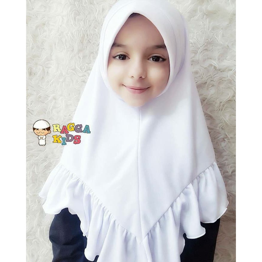 Jilbab anak Raggakids khimar aisyah size M - Putih Diskon