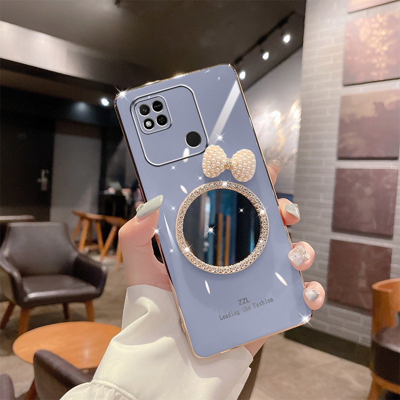 Casing Soft Case Karet Aksen Pita + Mutiara Untuk Redmi 10C / 9C / 9A / 9 / Poco / X3 / GT / X3Pro / X3NFC / M3Pro / F3 / Note 10 / 5G / Mi 11T / 10T