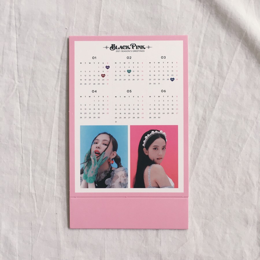 STANDING CALENDAR BLACKPINK 2021 SEASON GREETING SEASON'S GREETING CALENDAR JENNIE JISOO ROSE LISA P