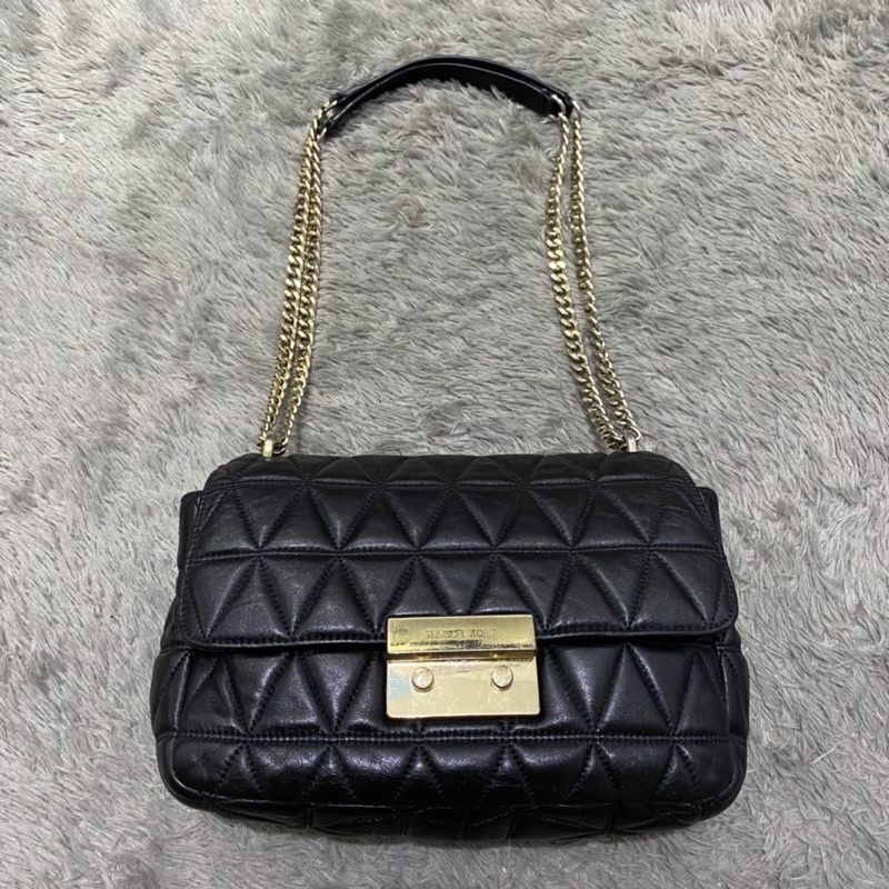 MK Sloan black large size quilted Preloved