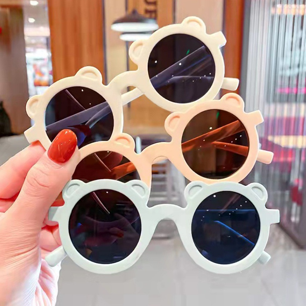 MurmerOfficial KACAMATA ANAK BAYI MODEL BULAT BERUANG BEAR IMPORT LENSA GELAP ANTI UV ALA KOREA G014
