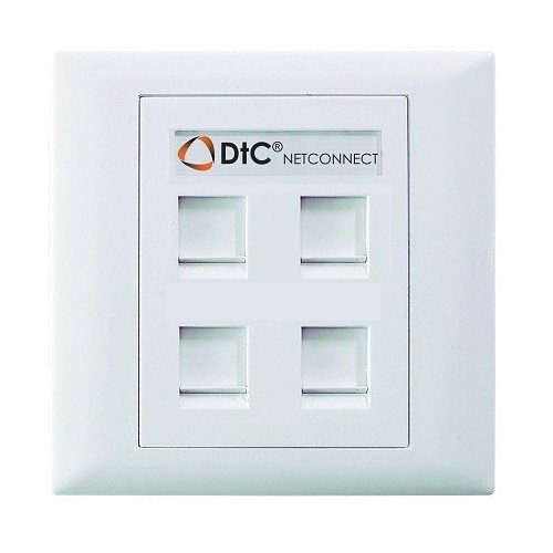 DTC-Netconnect 2102901 Faceplate Flat 4 Port with Shutter