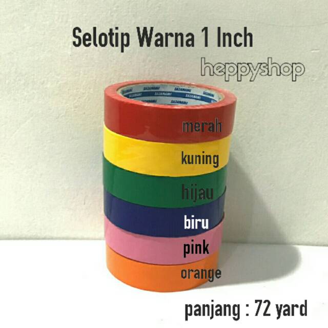 

Selotip Warna 1 Inch, Isolasi Warna 1 Inch