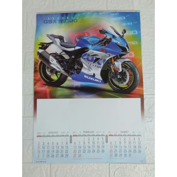 Kalender Dinding Triwulan 2022 Gambar Motor