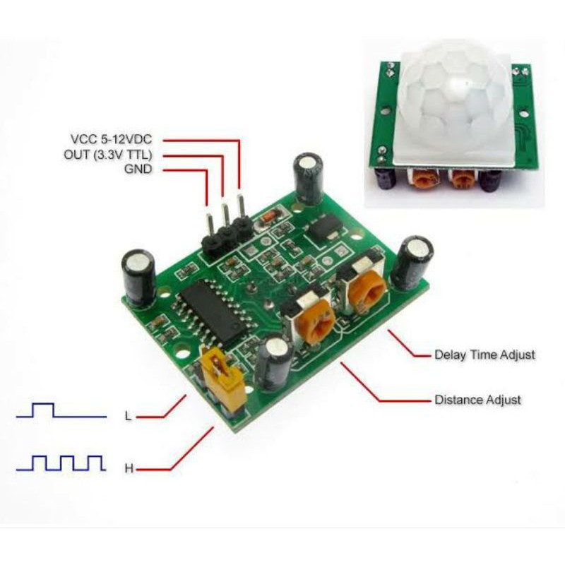 Sensor PIR HC-SR501 Sensor Deteksi Gerak