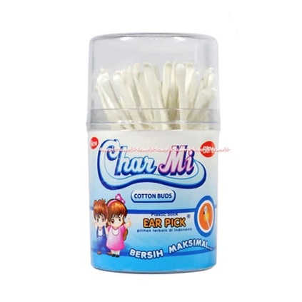 Charmi Cotton Buds Ear Pick Plastic Stick Korek Kuping 50pcs Pembersih Telinga Carmi Ears Pack