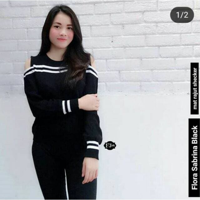 FLORA SABRINA WANITA CEWEK BAJU RAJUT KOREA SECKER EXCLUSIVE