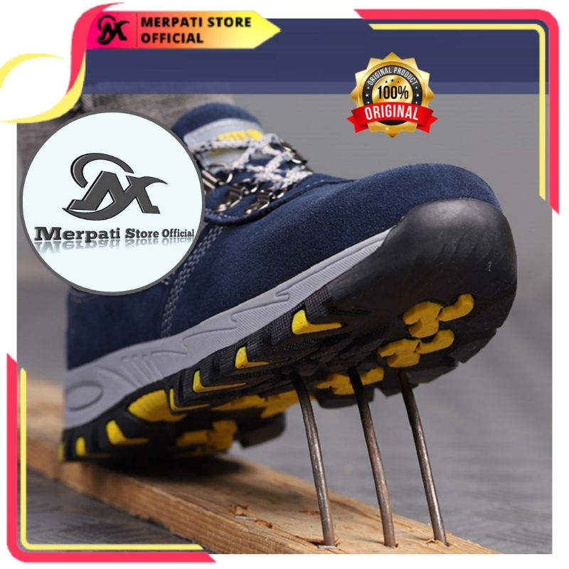 Merpati Store - Sepatu Safety Pria Original Safety Shoes Sport Kerja Proyek Lapangan Ujung Besi