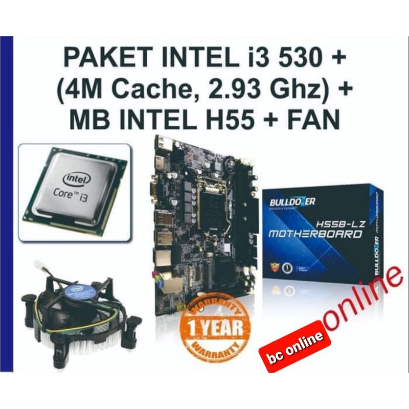 PAKET Motherboard + procesor i3 + fan intel