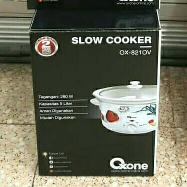 Oxone OX-821OV Slow Cooker Ceramic Listrik Elektrik Keramik 5L Penghangat Manasin Bubur Sup OX 821OV