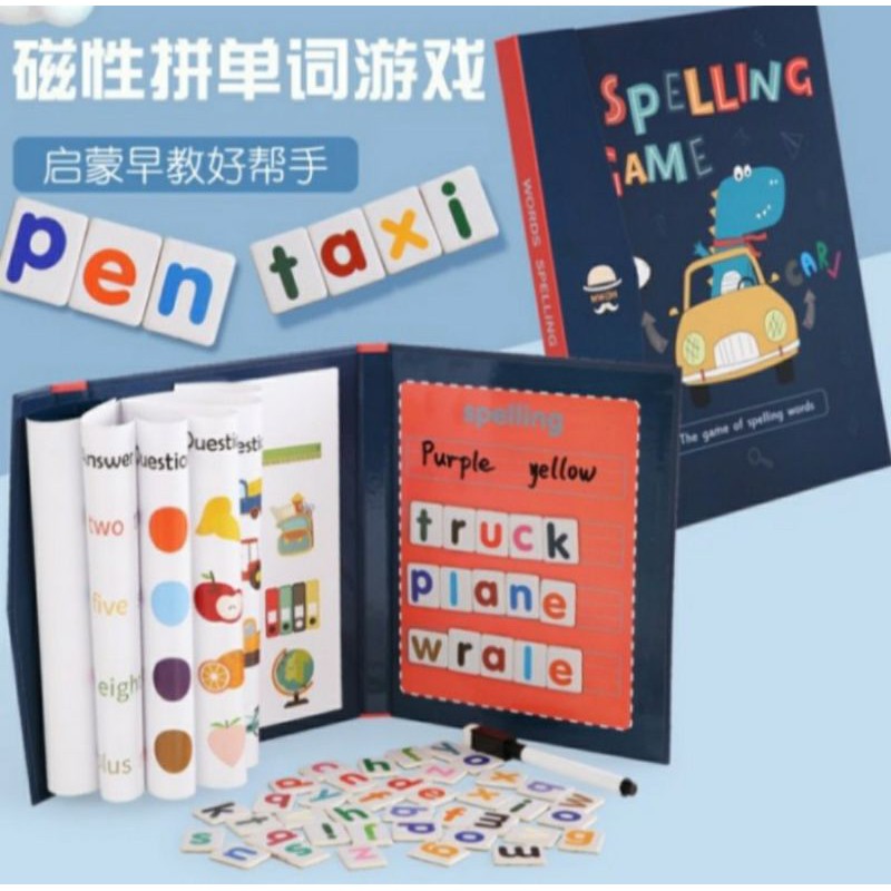 Buku Belajar Anak Membaca Spelling Book Magnet Pen Kado Ultah Balita Baby Kids Book