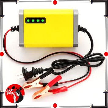 Charger Aki Motor 12V 2A with LED Indicator- Yellow