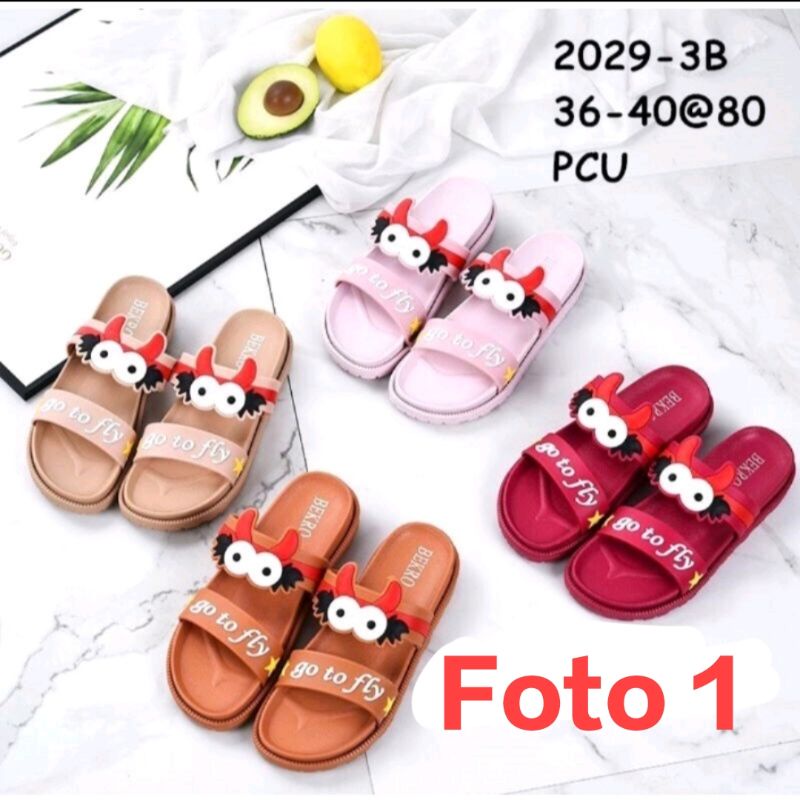 Sandal jelly korea imut Sol Tebal 4 cm