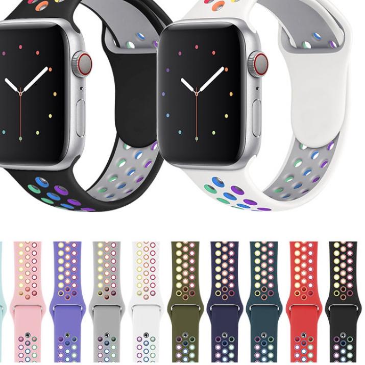 Sangat Nyaman.. Nike Sports Rainbow iwatch strap for Series 6 5 4 3 2 1 SE Tali iwatch 38mm / 40mm 4